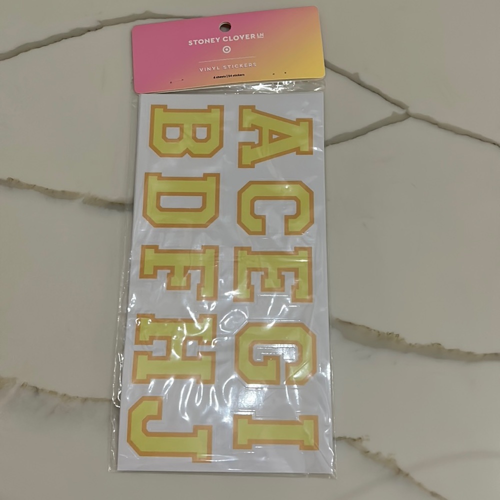 Stoney clover lane vinyl stickers 6 sheets 54 stickers NWT